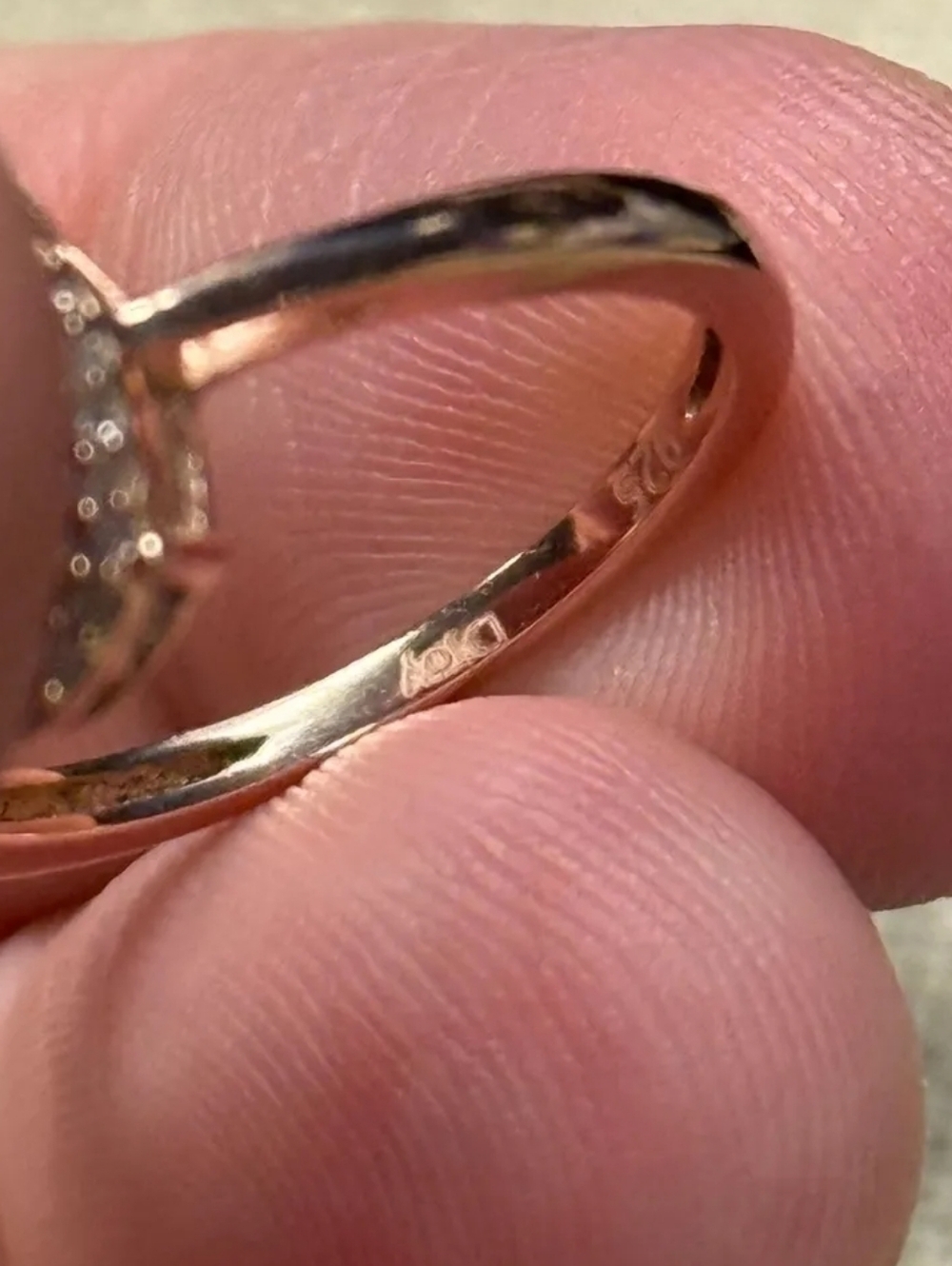Djoy Rose Gold Over Sterling Silver 0.25 TCW Pink Diamond Ring SZ 8 - Picture 3 of 5